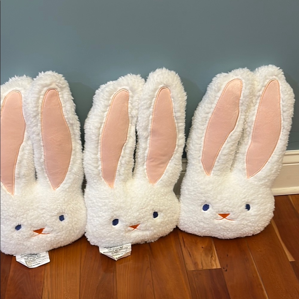 Cute White and Pink Bunny Plush Pillow